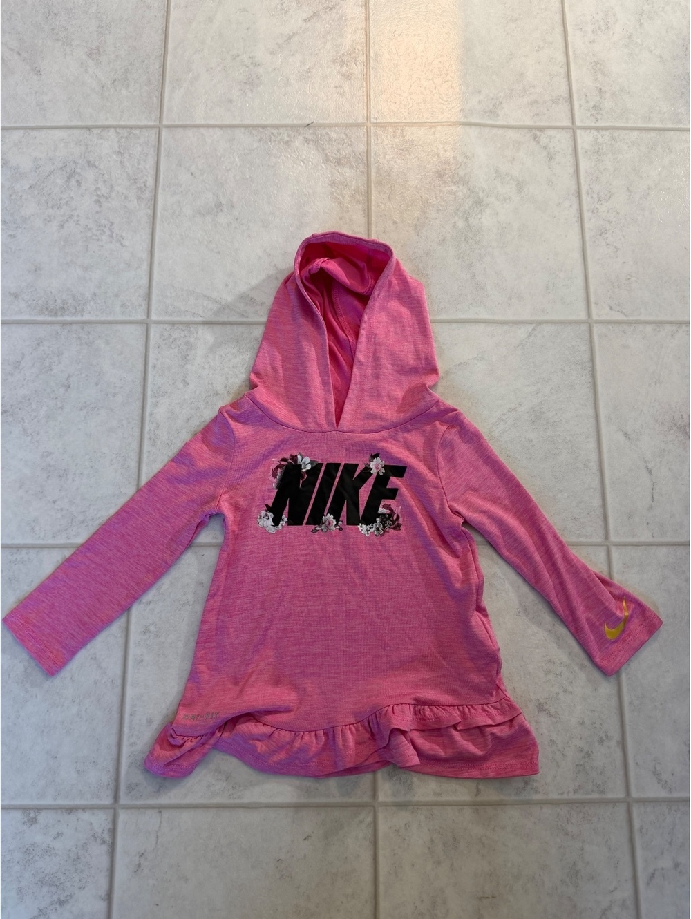 Nike baby pink Dri-FIT hooded top